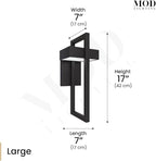 𝗠𝗢𝗗 𝗟𝗜𝗚𝗛𝗧𝗜𝗡𝗚 Terri | Modern Outdoor Wall Lights LED 10W, Exterior Wall Sconce Lights, Stainless Steel Outdoor Light Fixture, Waterproof IP65, 1 Pack (Black | Warm White 3000K | Large 17")