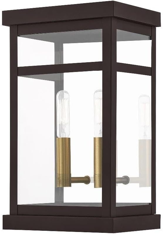 Livex Lighting 20702-07 Hopewell Bronze 2 Light Outdoor Wall Lantern