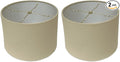 Royal Designs, Inc. HB-610-12LNBG-2 Shallow Drum Hardback Lamp Shade, 11 x 12 x 8.5, Linen Beige, 2-Pack