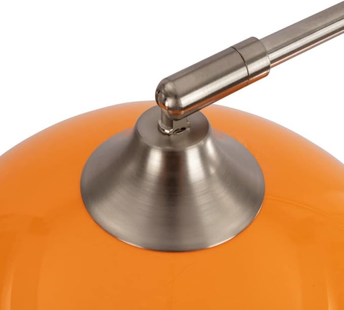 Nordic Simple Floor Lamp with Orange Acrylic Shade, Arc Reading Lamp for Living Room, Study Room&Bedroom Beside,Creative Orange Standing Lamps for Ambient Lighting