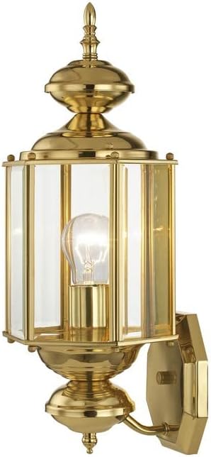 Livex Lighting 2006-02 Basics 1 Light PB Outdoor Wall Lantern, Polished Brass