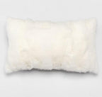 Throw Pillow Covers Fur Rabbit Skin Fur Sofa Pillow Case Cushion Cover (White, 30×50cm（12in×20in）