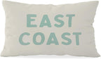 Coastal Throw Pillow Cover 12x20, Green Preppy East Coast Coquette Decor for Girls Room College Sofa Couch, Trendy Retro Dorm - Green