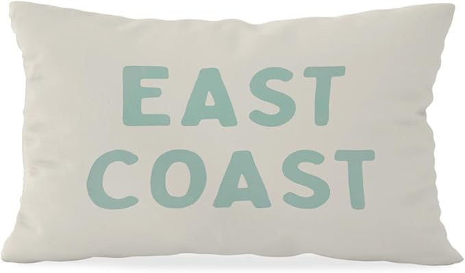 Coastal Throw Pillow Cover 12x20, Green Preppy East Coast Coquette Decor for Girls Room College Sofa Couch, Trendy Retro Dorm - Green