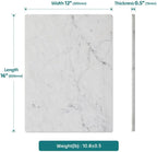Marble Pastry Board, White Carrara Marble Cutting Board 16 x 12 Inches with Non-Slip Feet for Rolling Dough, Cheese, Pastries, Fruits and Vegetables