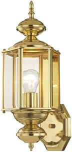 Livex Lighting 2006-02 Basics 1 Light PB Outdoor Wall Lantern, Polished Brass