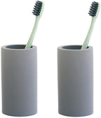 2 Pack Toothbrush Holder Cup for Bathroom Diatomite, Water Absorption Fast Drying Toothbrush Bathroom Accessories for Electric Toothbrush Toothpaste Razor Makeup Brush (Dark Grey)