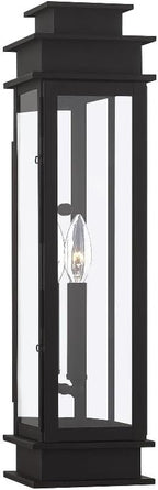 Livex Lighting 20207-07 Transitional One Light Outdoor Wall Lantern from Princeton Collection in Bronze/Dark Finish