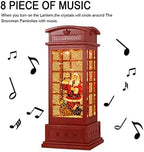 Christmas Snow Globe Lantern Christmas Decorations, Xmas Gifts Christma Vintage Home Decor Indoor,Sparkling with Music 6H Timer, Holiday Party Gifts (Santa Claus)