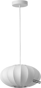 11.5in Small Lantern Pendant Light, Imitation Silk Lampshade, White Bubble Pendant Light, Large Hanging Lamp Simple Chandelier for Dinning Room Kitchen Island Bedroom Restaurant Cafe