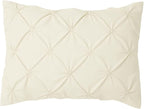 COTTON STICH King Size Pillow Shams – Set of 2, 20x36 Inches, Ivory, Pinch Pleated Design – 100% Egyptian Cotton, 600 Thread Count, Luxury Hotel Quality, Soft & Breathable Decorative Pillow Covers