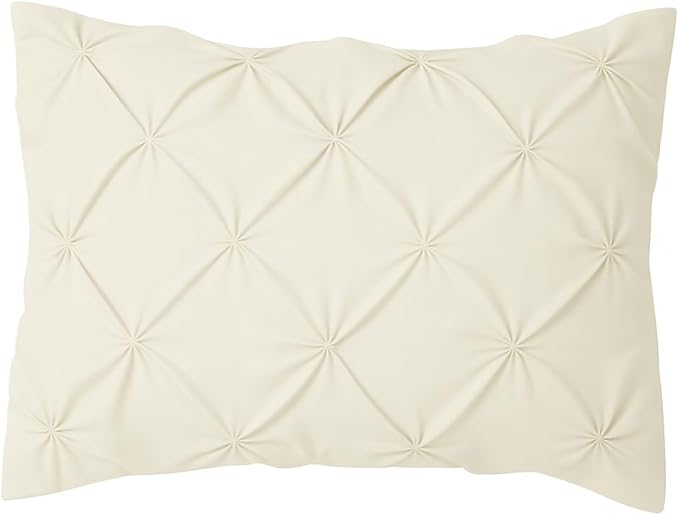 COTTON STICH King Size Pillow Shams – Set of 2, 20x36 Inches, Ivory, Pinch Pleated Design – 100% Egyptian Cotton, 600 Thread Count, Luxury Hotel Quality, Soft & Breathable Decorative Pillow Covers