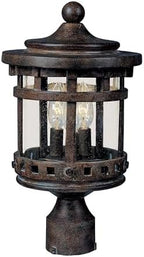 Maxim Santa Barbara VX Three Light Outdoor Pole Mount with Sienna Finish and Seedy Glass
