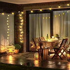 Lightdot 48FT Solar Outdoor String Lights,LED Bistro String Lights with Shatterproof G40 Bulbs, 2700K Dimmable, Waterproof Hanging Lights for Porch, Party, Garden, Backyard, Balcony
