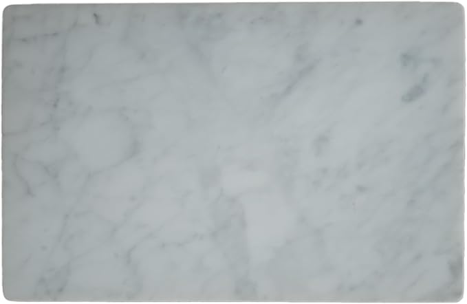 Natural Marble Cutting Board- 12 * 8 Inch Kitchen Bakery Tool for Professional Chef & Baker's Tray - Marble Display for Elegant Food Presentation & Stylish Kitchen Decor (White)