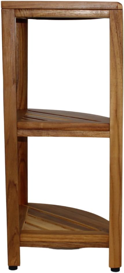 EcoDecors 3-Tier Shelf Waterproof Teak Wood Shower Shelf for Inside Shower Provides Storage, and Organization for Bathroom Accessories