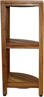 EcoDecors 3-Tier Shelf Waterproof Teak Wood Shower Shelf for Inside Shower Provides Storage, and Organization for Bathroom Accessories