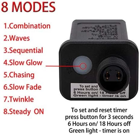 AWQ 200LED 146.9 FT C9 Christmas String Lights Plug in Fairy Twinkle String Lights 8 Modes Timer Function Waterproof Extendable for Indoor Outdoor Wedding Party Christmas Decoration (200, Warm White)