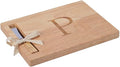 Miicol Wood Charcuterie Board, Monogram Cheese Board 10 Inch, Personalized Initial Cutting Board with Spreader, Unique Housewarming Gift, Ideal for Kitchen, Home, Letter P
