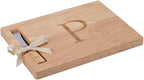 Miicol Wood Charcuterie Board, Monogram Cheese Board 10 Inch, Personalized Initial Cutting Board with Spreader, Unique Housewarming Gift, Ideal for Kitchen, Home, Letter P