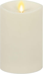 Luminara Realistic Artificial Moving Flame Outdoor Pillar Candle - Moving Flame LED Battery Operated Lights for Outside Christmas, Thanksgiving - Remote Ready - Remote Sold Separately - 3.25" x 6.5"