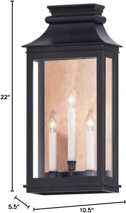 Maxim Savannah Vx 3 Light Outdoor Candle Style Wall Lantern with Antique Copper/Black Oxide Finish