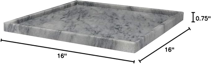 Natural Marble Stone Tray - Hand Carved, Polished Marble Bathroom Tray w/Non-Slip Rubber Pads – Compact Marble Vanity Tray in 3 Shapes - Versatile, Luxury Stone Tray for Bathroom, Kitchen & More