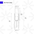 Ozarke Zen Modern Floor Lamp - Fabric Shade & Wood Frame Mid-Century 44 Inch Standing Corner Light for Bedroom, Living Room & Home Decor - E26 Bulb Warm 3000K (Natural Wood)