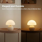 Mushroom Lamp Table Lamp for Bedroom,Desk Bedside Small Lamps for Living Room Night Stands,Mushroom Decor Cute Mini Modern Mid Century Lamps,Unique Aesthetic Home Living Room Decor(White)