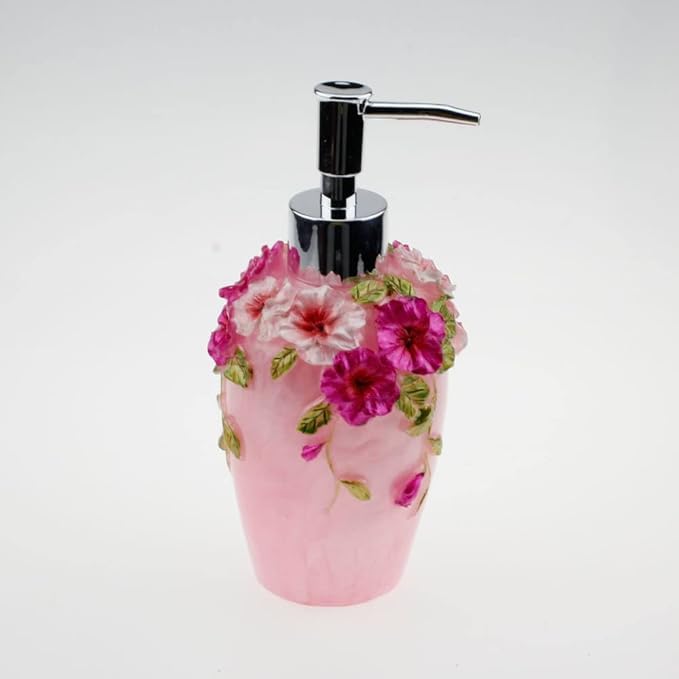 LUANT Vintage Pink Bathroom Accessories, 5Piece Bathroom Accessories Set, Bathroom Set Features, Soap Dispenser, Toothbrush Holder, Tumbler & Soap Dish - Bath Gift Set (Pink)