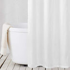 Jubilantex White Embroidered Shower Curtain for Bathroom, Black and White Boho Farmhouse Floral Decorative Waterproof Rustic Style Water Resistant Bath Room Curtain Fabric for Spa Hotel, 70x72 Inches