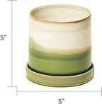 CHIVE ‘Minute’ Ceramic Planter Pot — Cute 5” Colorful Succulent Pots for Indoor & Outdoor House Plants — Beautiful Modern Farmhouse Kitchen Decor — Green Layers