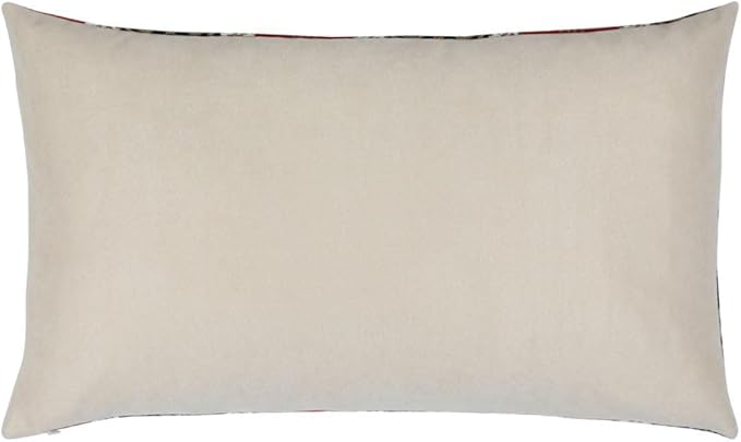 Tapestry Gobelin Red-Black 14"x24" Lumbar Pillow Cover Sham Ethnic Kilim Pattern Throw Decorative for Home Office Decor, Sofa, Couch, Porch, Patio, Window Seat