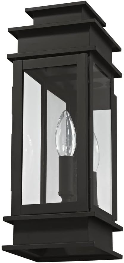 Livex Lighting 2013-04 Transitional One Light Outdoor Wall Lantern from Princeton Collection in Black Finish