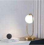 KCO Lighting Modern Bedside Night Lamp Mini Gold Table Light Metal Brass Finished Bedside Desk Lamp with Milky White Shade for Living Room Bedroom (Bronze, Oval)