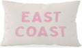 Pink Coastal Throw Pillow Cover 12x20, Preppy East Coast Coquette Pink Decor for Girls Room College Sofa Couch, Trendy Retro Dorm