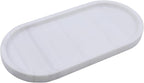 Natural Marble Tray, Oval Vanity Decorative Tray for Bathroom Counter, Countertop Stone Organizer, Catchall Tray for Kitchen, Perfume, Candles, Jewelry Dish Decorative Tray