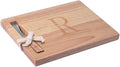 Miicol Wood Charcuterie Board, Monogram Cheese Board 10 Inch, Personalized Initial Cutting Board with Spreader, Unique Housewarming Gift, Ideal for Kitchen, Home, Letter R