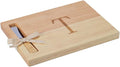 Miicol Wood Charcuterie Board, Monogram Cheese Board 10 Inch, Personalized Initial Cutting Board with Spreader, Unique Housewarming Gift, Ideal for Kitchen, Home, Letter T