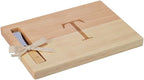 Miicol Wood Charcuterie Board, Monogram Cheese Board 10 Inch, Personalized Initial Cutting Board with Spreader, Unique Housewarming Gift, Ideal for Kitchen, Home, Letter T
