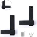 Decorative Wall Hooks-Set of 2 Chic Coat Hooks for Wall Mount. Perfect for Hanging Coats, Clothes, Towels, Backpacks Or Hats. Modern Heavy Duty Metal Hooks (Black Set)