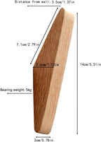 Pack 6 Wood Wall Hooks, Oak Coat Hooks Minimalist Design Heavy Duty Robe Hook Wall Mounted Rustic Wooden Clothes Hanger Hat Rack Hooks for Hanging Bathroom Towels.