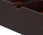Espresso Underbed Storage Drawers, Set of 2, Solid Wood Construction, Easy Wheel Movement, Fits Bed Frames 9.75 in. or Higher, Ideal for Children's Bedroom, 35 in. W x 19.25 in. D x 8 in. H