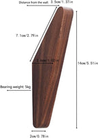 Pack 6 Wood Wall Hooks, Black Walnut Coat Minimalist Design Heavy Duty Robe Hook Wall Mounted Rustic Wooden Hooks Clothes Hanger Hat Rack for Hanging Bathroom Towels.