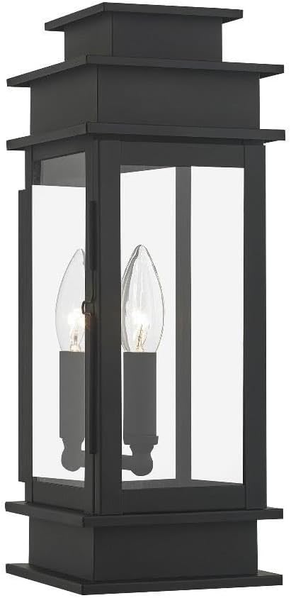 Livex Lighting 2013-04 Transitional One Light Outdoor Wall Lantern from Princeton Collection in Black Finish