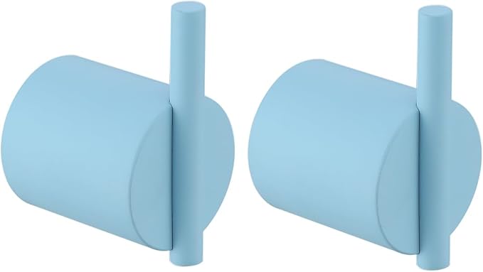 RANDOM Clear Sky Blue Towel Hooks for Bathrooms Round Shower Hooks Stainless Steel Wall Mount Coat Hook.96068-8CKB