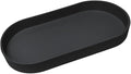 Black Small Tray (11.8 inch), Oval Tray for Kitchen Counter, Bathtub Bathroom Vanity Items, Countertop Organizer, Coffee Accessory, Bar, Serving Seasoning, Salt and Pepper, Soap, Perfume.