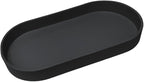 Black Small Tray (11.8 inch), Oval Tray for Kitchen Counter, Bathtub Bathroom Vanity Items, Countertop Organizer, Coffee Accessory, Bar, Serving Seasoning, Salt and Pepper, Soap, Perfume.
