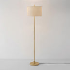 GLOBE Electric 65906 62" Floor Lamp, Light Faux Wood, Jute Shade, On/Off Rotary Switch on Socket