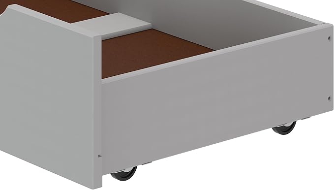 Underbed Storage Drawers, Set of 2, Solid Wood Rolling Organizers, Fits Bed Frames 9.75 Inches or Higher, Interior Dimensions 35 in. W x 19.25 in. D x 8 in. H, Dove Gray